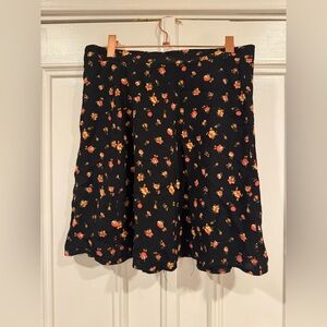 JH Collectibles Black Skirt with Floral Design